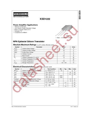 KSD1222TU datasheet  